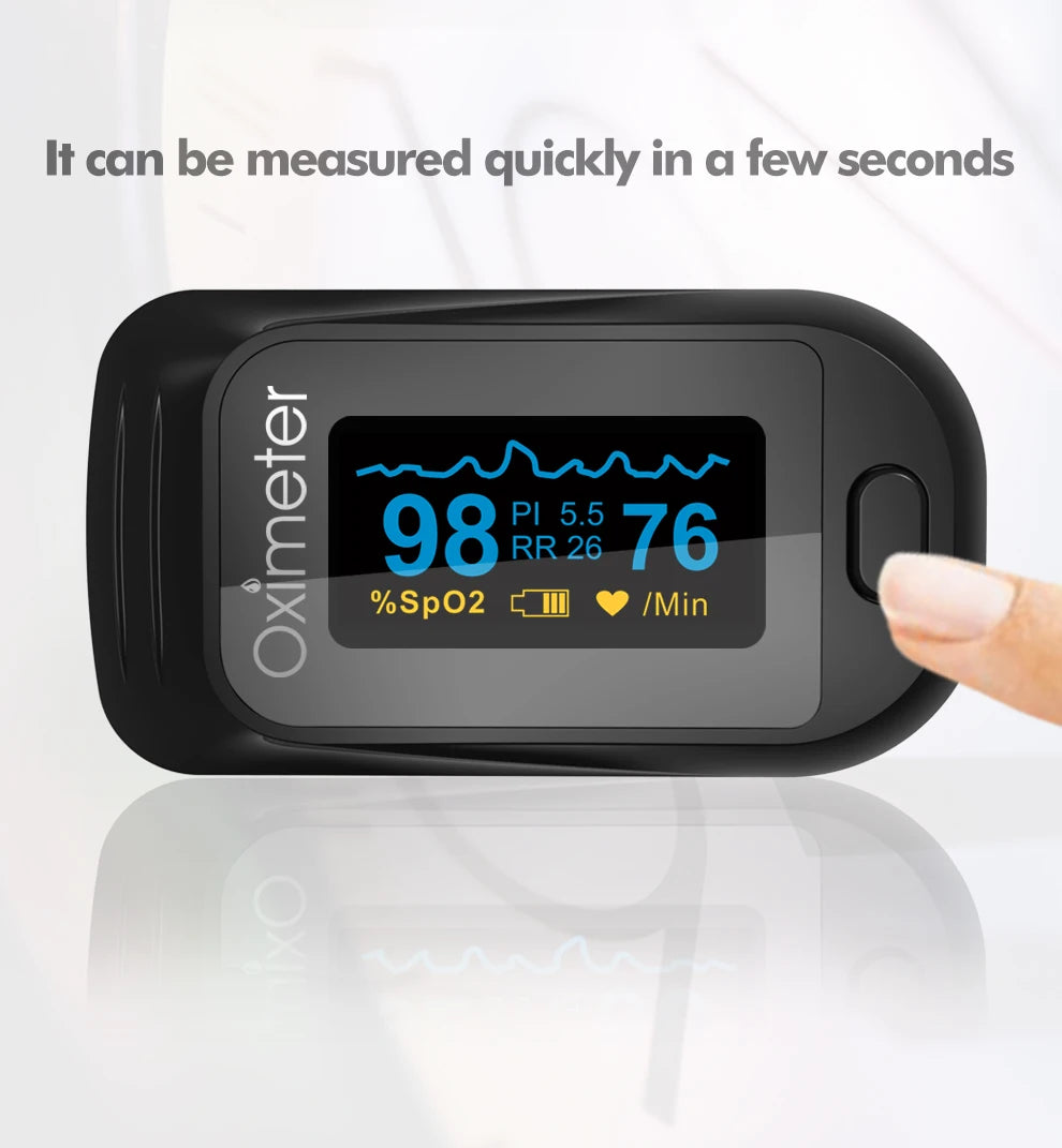 KIUZOU OLED Monitor de saturação de oxigênio no sangue e de frequência cardíaca Oxímetros digital respiratório
