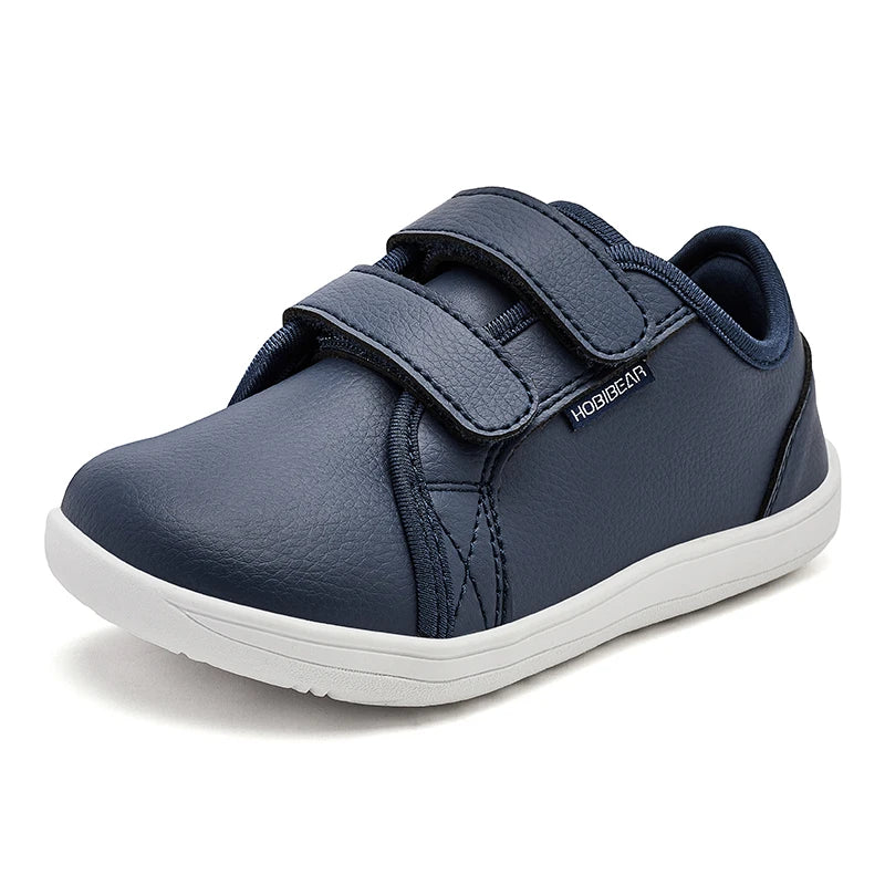 Sua criança na moda infantil HOBIBEAR Sapatos tênis de bico largo, leves, com velcro, em couro artificial