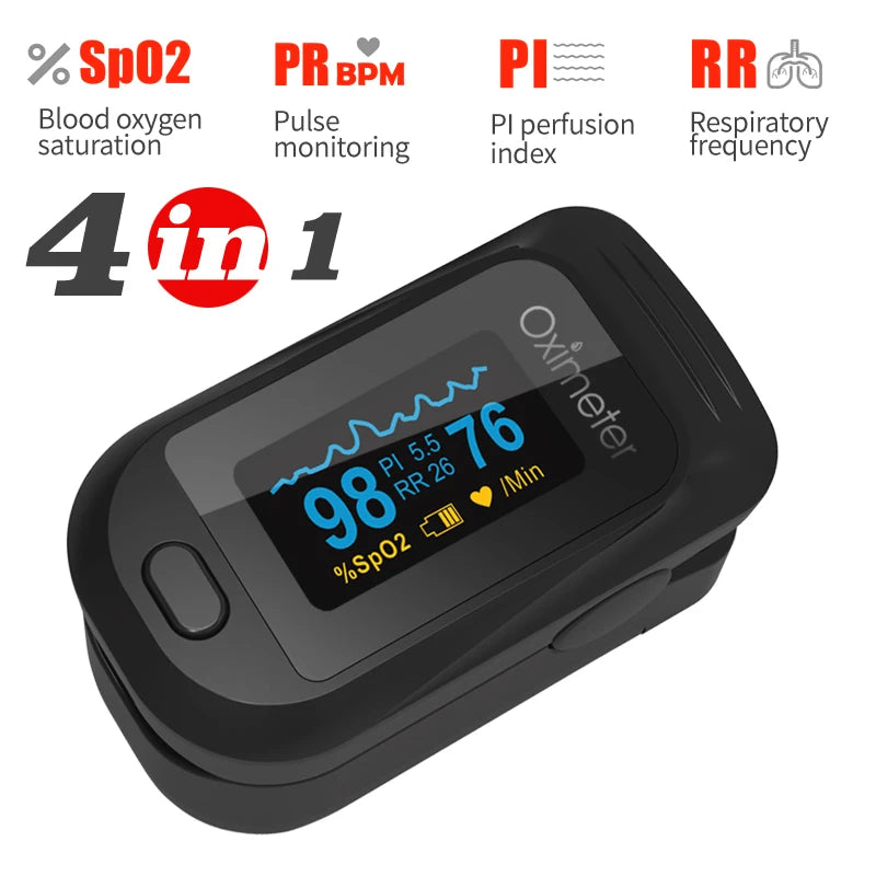 KIUZOU OLED Monitor de saturação de oxigênio no sangue e de frequência cardíaca Oxímetros digital respiratório