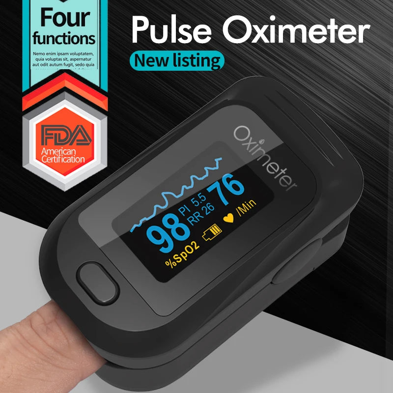 KIUZOU OLED Monitor de saturação de oxigênio no sangue e de frequência cardíaca Oxímetros digital respiratório
