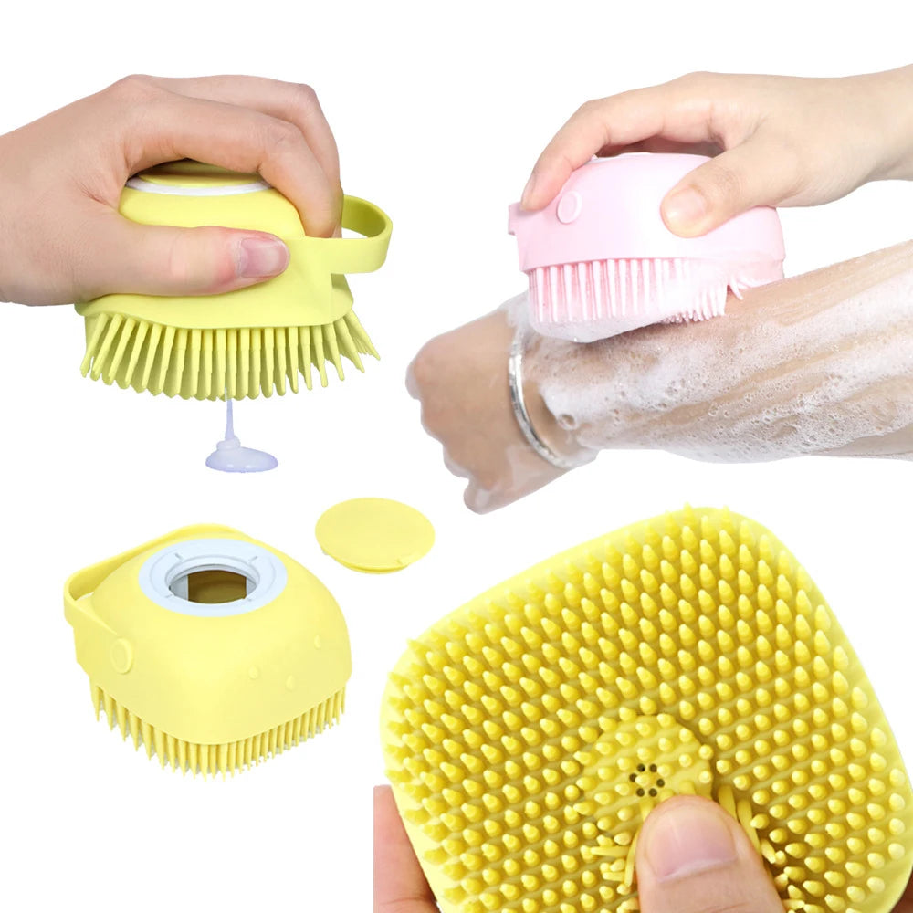 Escova de banho para cães e gatos 2 em 1, pente de massagem para spa de animais de estimação, silicone macio, chuveiro para animais de estimação, escova para limpeza de pelos de cães !!!