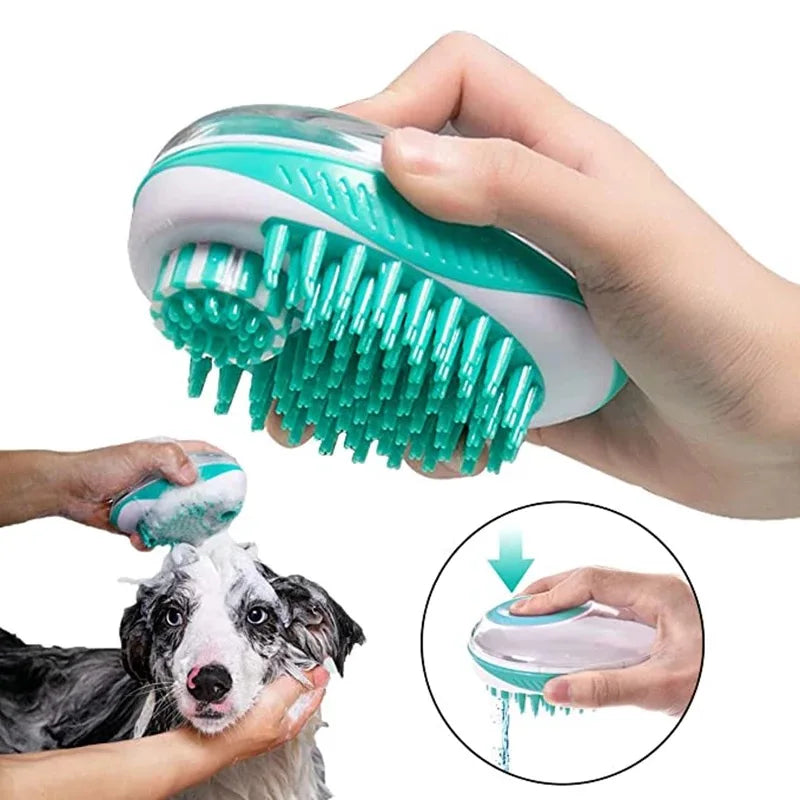 Escova de banho para cães e gatos 2 em 1, pente de massagem para spa de animais de estimação, silicone macio, chuveiro para animais de estimação, escova para limpeza de pelos de cães !!!