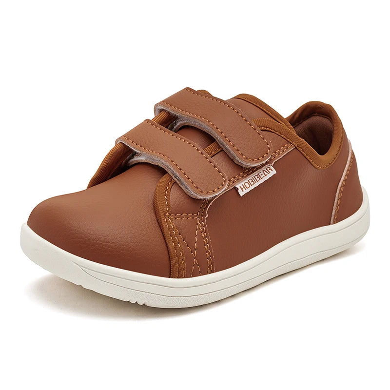 Sua criança na moda infantil HOBIBEAR Sapatos tênis  de bico largo, leves, com velcro, em couro artificial