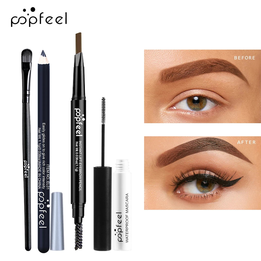 Conjunto de maquiagem Popfeel-Eye , paleta de sombras, delineador, rímel, lápis de sobrancelha, maquiagem Tool Box
