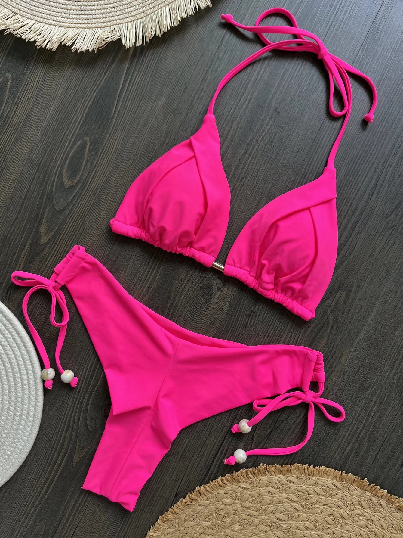Voce brilhando junto ao so  lRUOTONGSEPT Novo biquíni triangular sexy em 13 cores voce brilhando junto ao sol