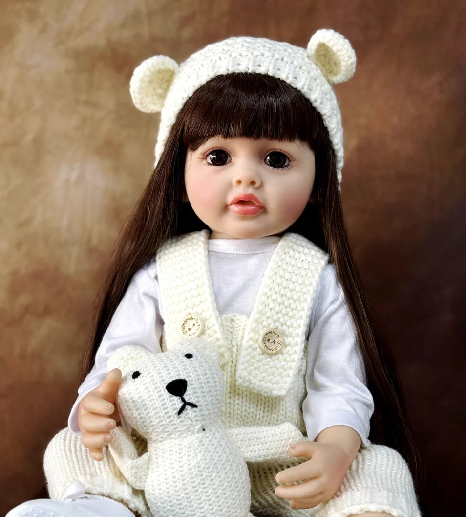 Linda Bonecas Reborn Realistas Completas de Silicone Bebê Bebê Vinil 50CM Boneca Menina Recém-nascida Princesa Brinquedo para Criança Presente