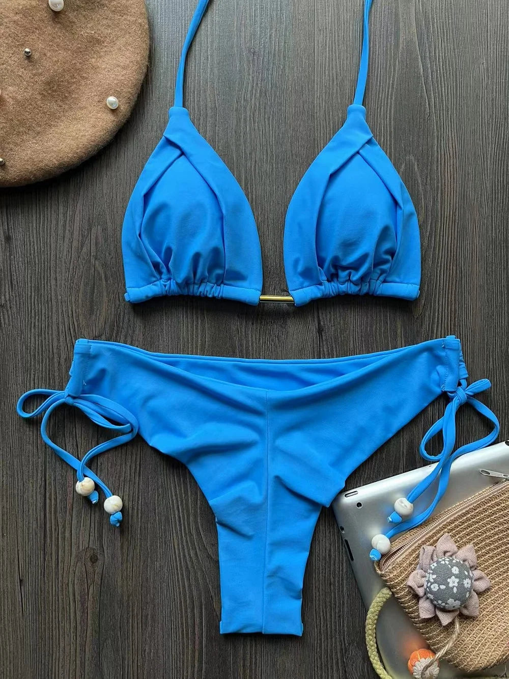 Voce brilhando junto ao so  lRUOTONGSEPT Novo biquíni triangular sexy em 13 cores voce brilhando junto ao sol