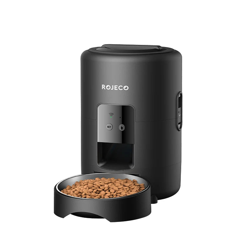 Moderno alimentador automático para animais de estimação Rojeco 2L, dispensador inteligente de ração para gatos, aplicativo Wi-Fi, controle remoto, faça sua viagem tranquilo !!!