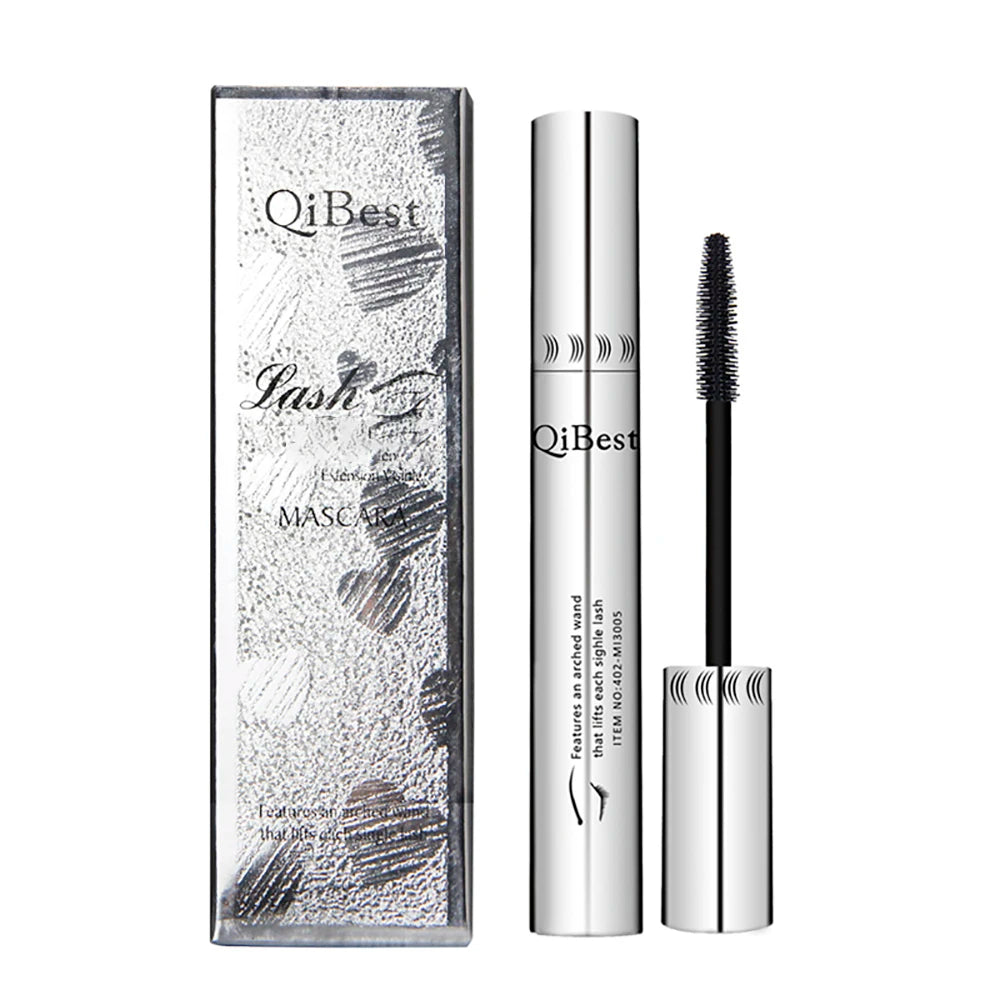 Qibest 4d preto rímel à prova dwaterproof água alongamento curling cílios  fibra de sedal volume extra 5g maquiagem