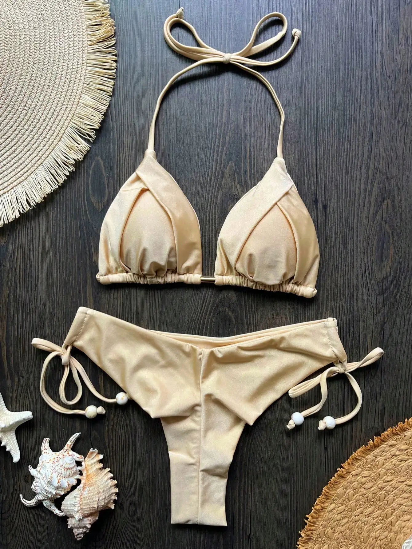 Voce brilhando junto ao so  lRUOTONGSEPT Novo biquíni triangular sexy em 13 cores voce brilhando junto ao sol