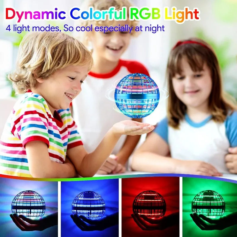 Deixe o celular e tenha um tempo de lazer com sua criança!!!! Brinquedo de bumerangue flutuante controlado por mão, bola giratória voadora em formato de esfera, drone em formato de esfera.
