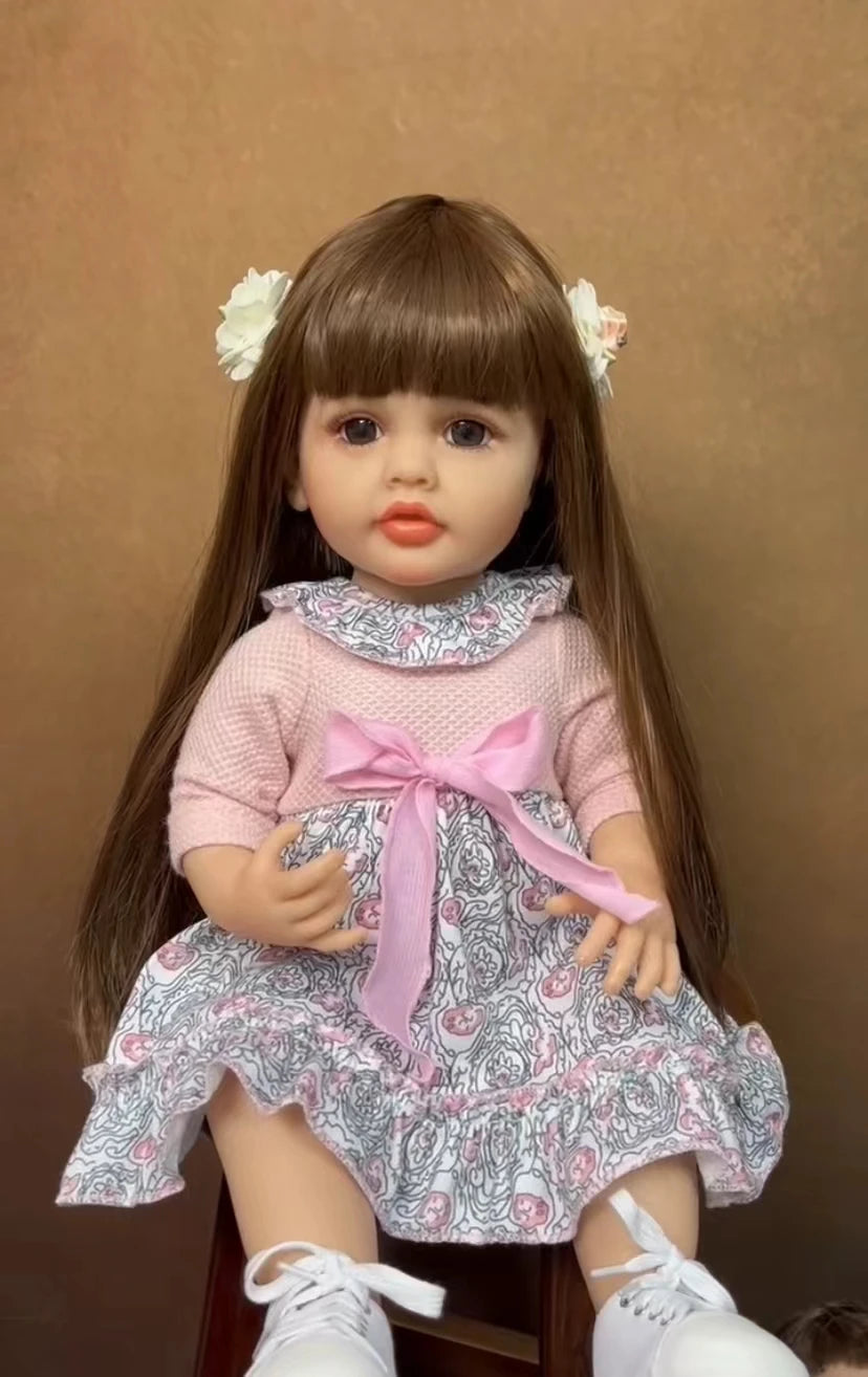 Linda Bonecas Reborn Realistas Completas de Silicone Bebê Bebê Vinil 50CM Boneca Menina Recém-nascida Princesa Brinquedo para Criança Presente