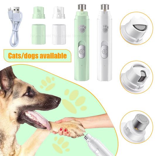 Evite que seu pet arranhe e machuque alguèm com suas unhas .Aparador de unhas elétrico para cães, recarregável via USB, indolor, com roda polidora para animais de estimação de pequeno e grande porte.