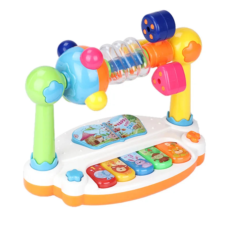 Criança artista è a sua !!! Piano de brinquedo para bebês e crianças, teclado musical giratório com luzes e sons, brinquedo musical educativo para bebês e crianças pequenas.