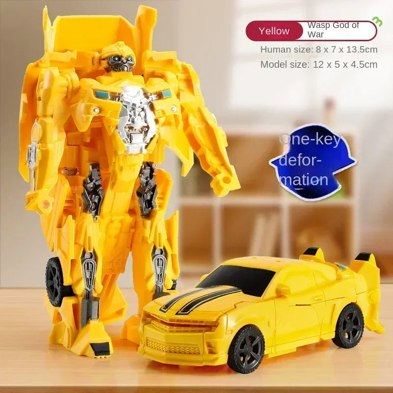 Sua crinça se sentindo em um filme ,Carro de transformação, modelo de robô de anime, brinquedo de quebra-cabeça
