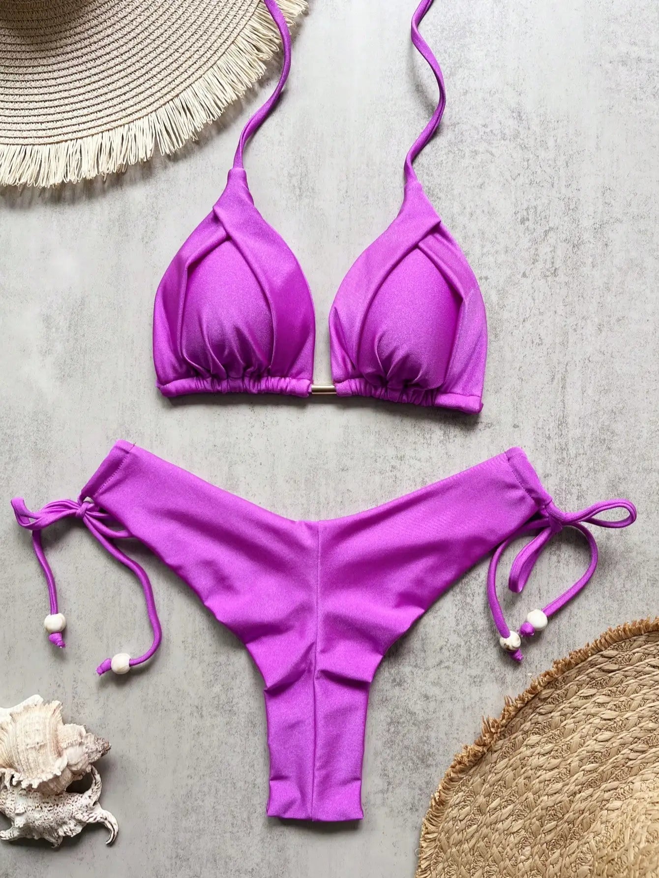 Voce brilhando junto ao so  lRUOTONGSEPT Novo biquíni triangular sexy em 13 cores voce brilhando junto ao sol