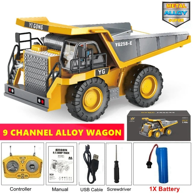 De esse presente ao seu pequeno gigante ,Escavadeira 4x4 com Controle Remoto, Caminhão Basculante de Liga Leve, Bulldozer, Modelo de Carro RC