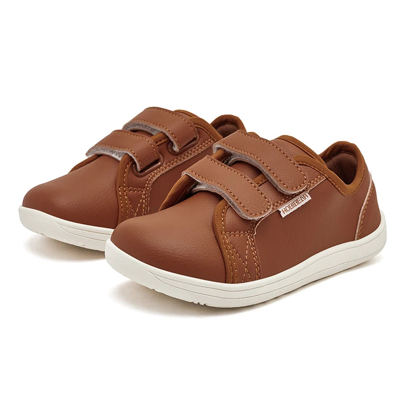 Sua criança na moda infantil HOBIBEAR Sapatos tênis  de bico largo, leves, com velcro, em couro artificial