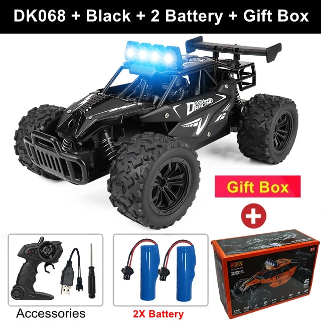 Carro de controle remoto RC Drift Racing 1:16 Veículo Off Road Liga 2.4G Rádio, de alta velocidade com luz  de LED