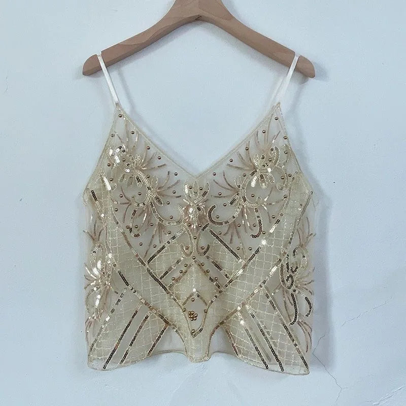 Fashion Regata , modelo sexy e justo, com aplicações de lantejoulas Verão mais quente com esse look