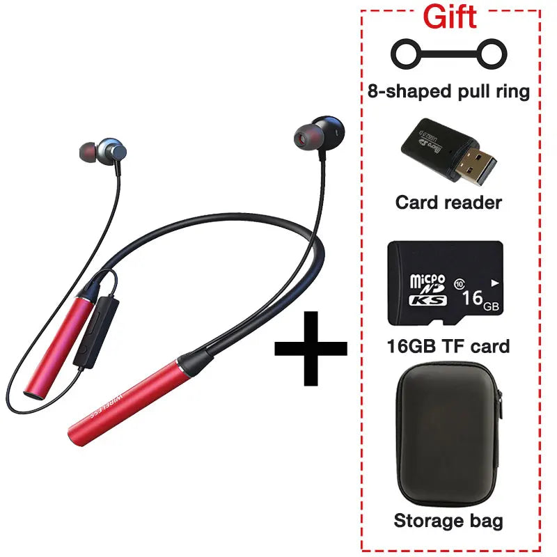 EARDECO Fone de ouvido Bluetooth sem fio com microfone, estéreo, faixa de pescoço, fone de ouvido esportivo, cartão TF, 180 horas de duração