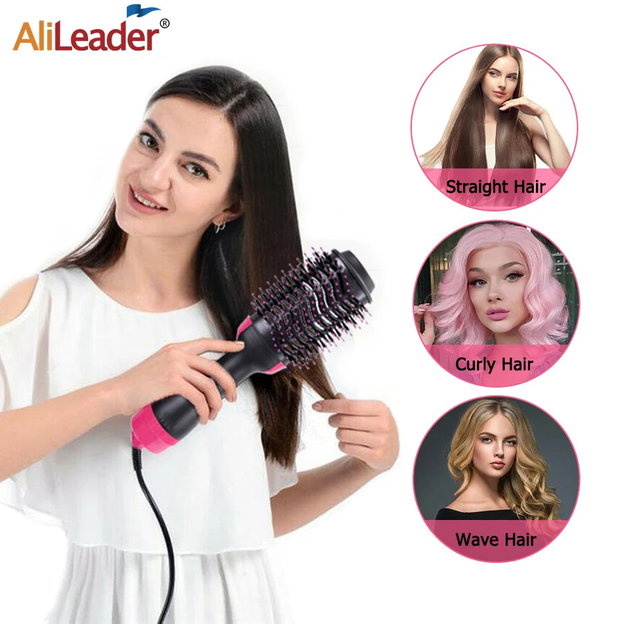 Nova Escova de ar quente profissional para salão de beleza, secador e modelador de cabelo com gerador de íons negativos, alisador e modelador de cachos.