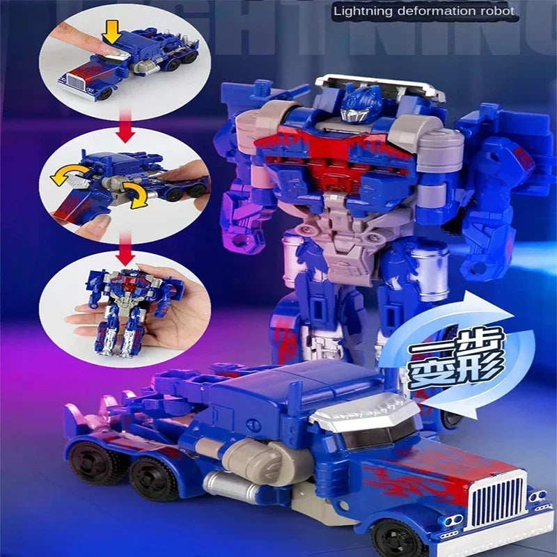 Sua crinça se sentindo em um filme ,Carro de transformação, modelo de robô de anime, brinquedo de quebra-cabeça