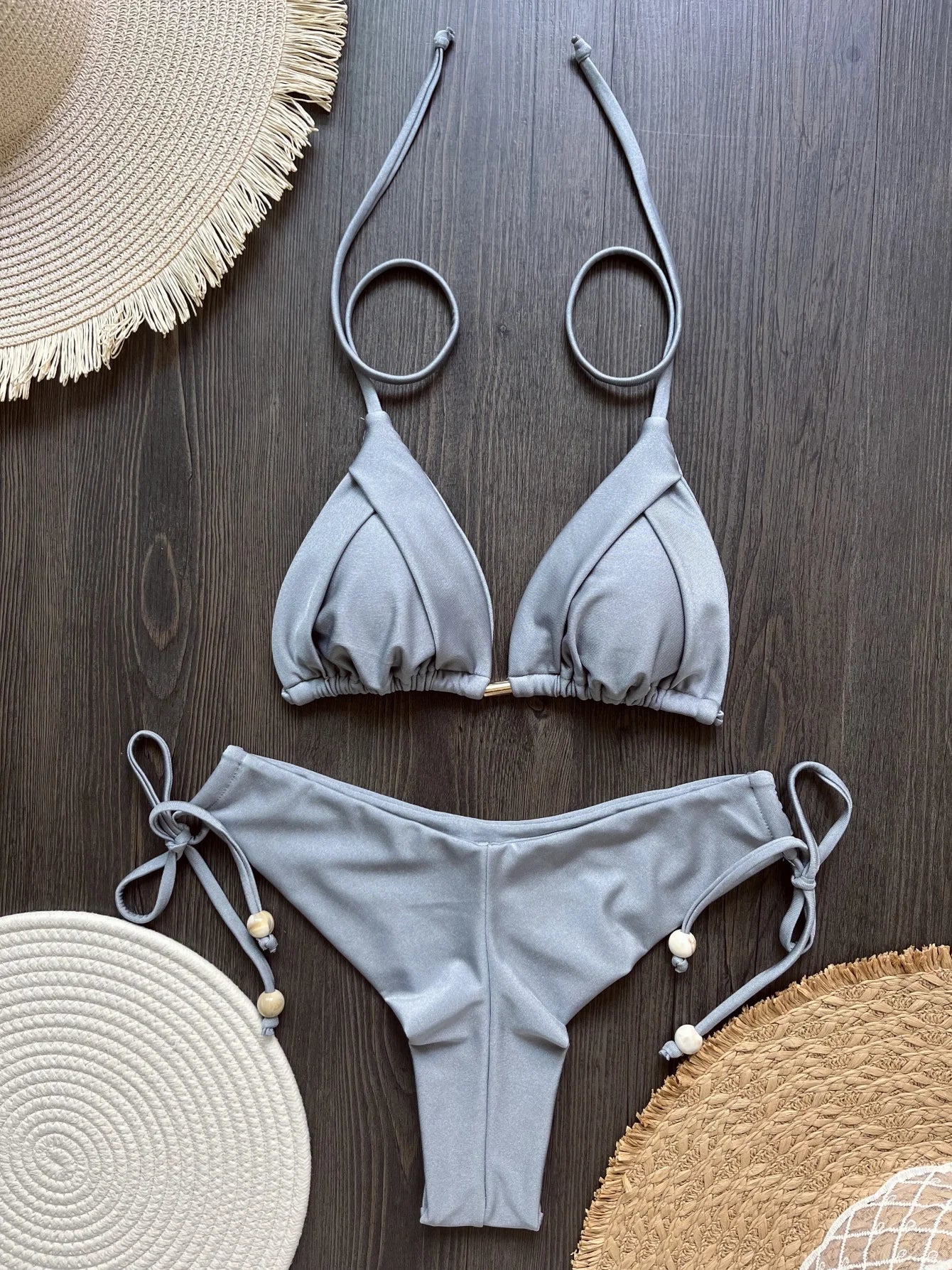 Voce brilhando junto ao so  lRUOTONGSEPT Novo biquíni triangular sexy em 13 cores voce brilhando junto ao sol