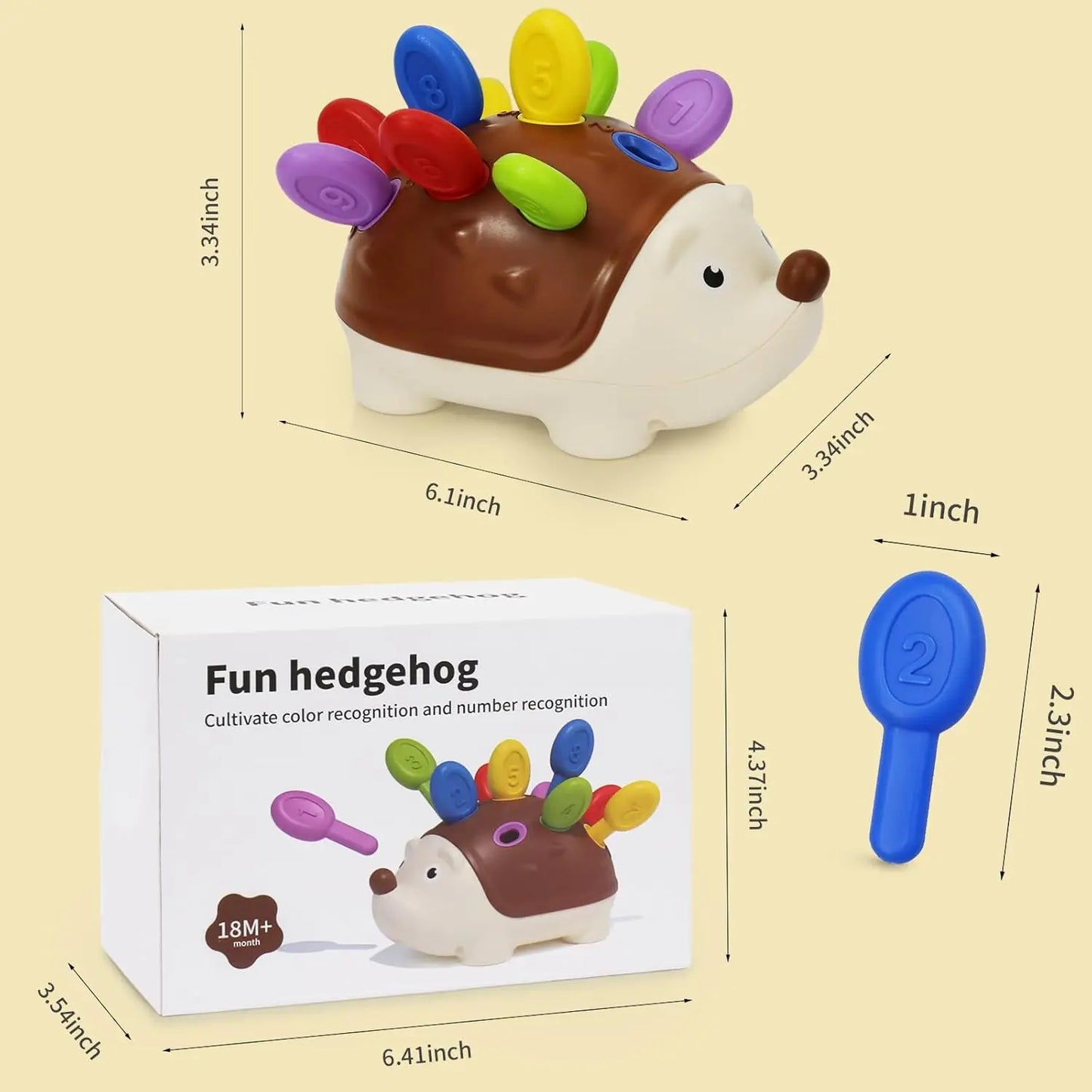 Brinquedo educativo Montessori ouriço, brinquedos de coordenação motora para crianças , aprendizado de contagem e treinamento, desenvolvimento da concentração, sensorial