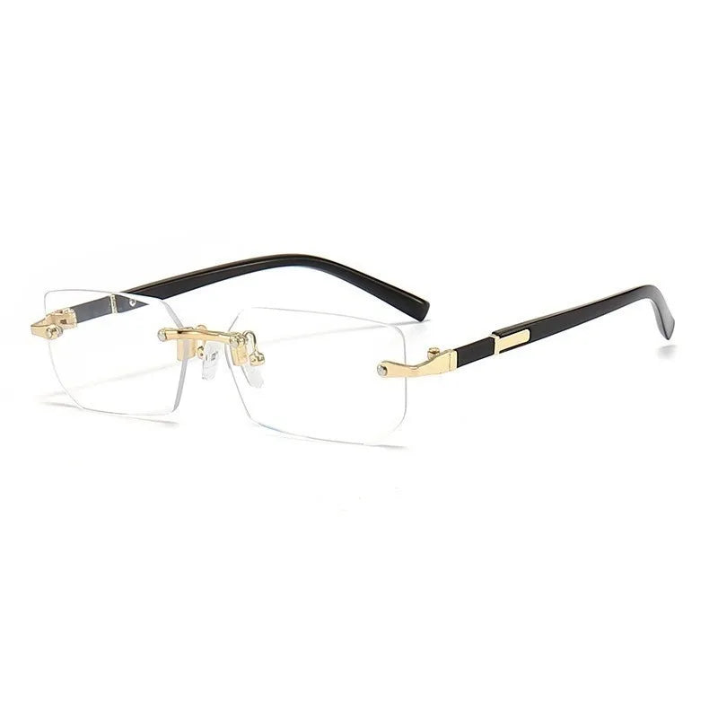 Charme e Elegânçia ,Óculos de Sol Retrô, Marca Designer,  Sem Aro, Lentes Recortadas,Sem Armação