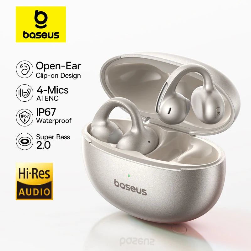 Onde o design encontra a perfeição sonora,ouça o extraordinário, experiência sonora de alto nível.  Detalhes que elevam o som.Baseus MC1 Pro Ear Bluetooth 6.0 Hi-Res Ultra Earbuds earrings 4-Mic