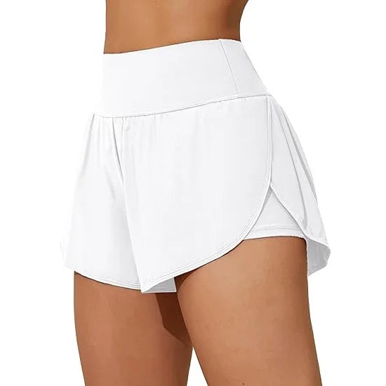 Calção de banho feminino Anfilia, fenda lateral, 2 em 1, para academia, ioga e fitness, com bolsos. Modelo tankini.