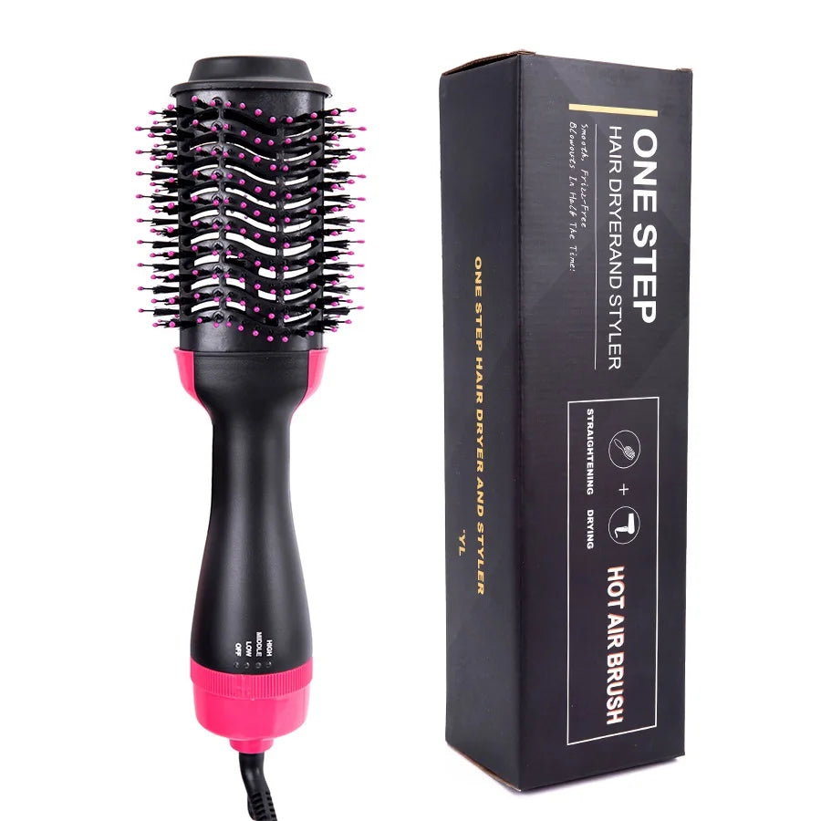 Nova Escova de ar quente profissional para salão de beleza, secador e modelador de cabelo com gerador de íons negativos, alisador e modelador de cachos.