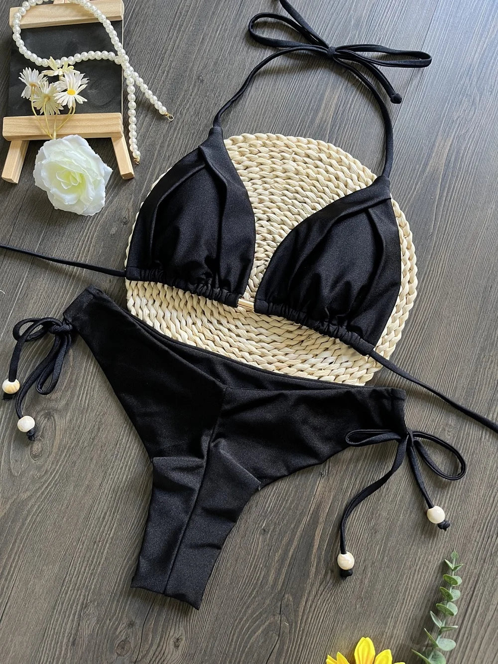 Voce brilhando junto ao so  lRUOTONGSEPT Novo biquíni triangular sexy em 13 cores voce brilhando junto ao sol