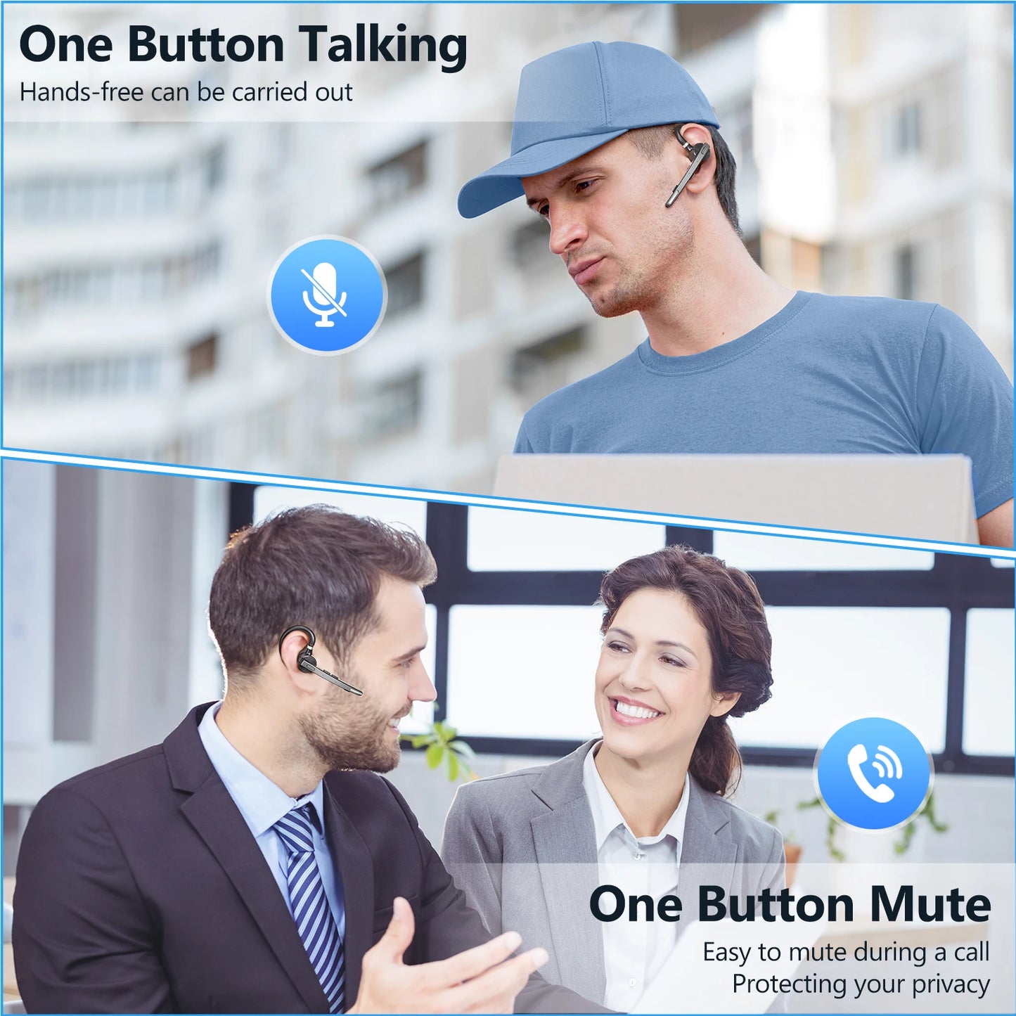 Novo fone de ouvido Bluetooth Bee M53 sem fio, microfone duplo, silenciador, cancelamento de ruído, viva-voz, para motorista, escritório