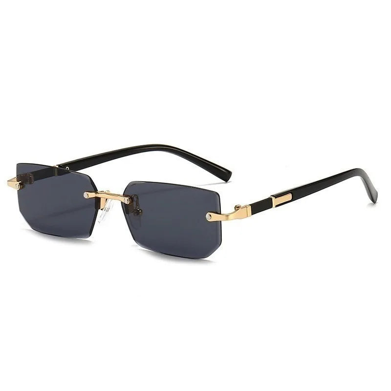 Charme e Elegânçia ,Óculos de Sol Retrô, Marca Designer,  Sem Aro, Lentes Recortadas,Sem Armação