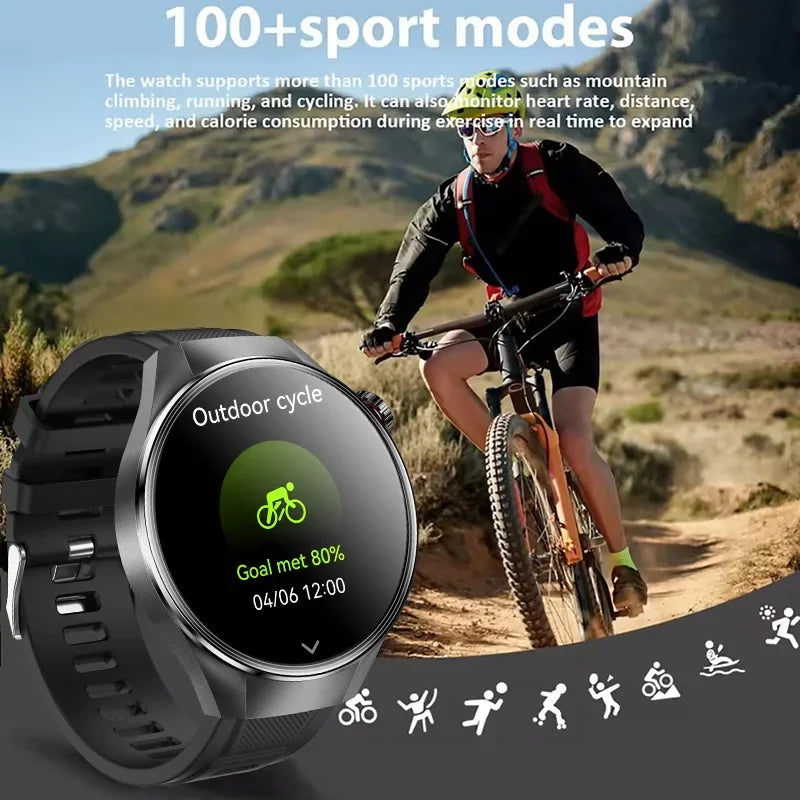 Novo relógio inteligente original G5 Plus 2025 com tela HD AMOLED de 1,75" e GPS, monitor de frequência cardíaca, chamada Bluetooth, bússola e smartwatch masculino
