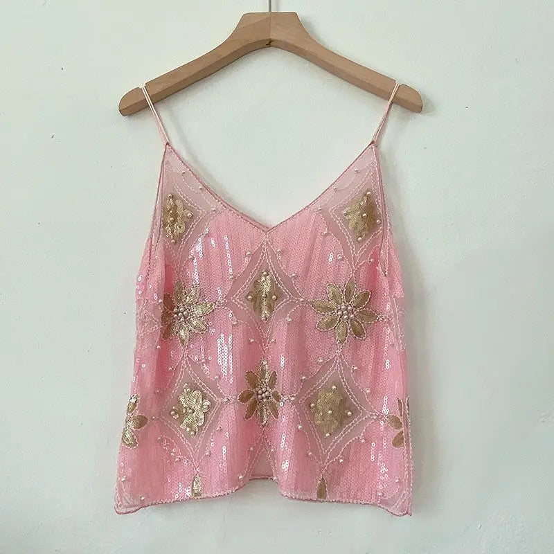 Fashion Regata , modelo sexy e justo, com aplicações de lantejoulas Verão mais quente com esse look