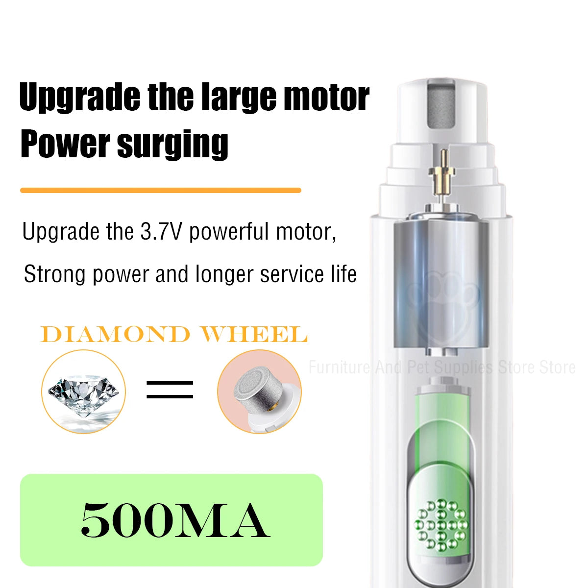 Evite que seu pet arranhe e machuque alguèm com suas unhas .Aparador de unhas elétrico para cães, recarregável via USB, indolor, com roda polidora para animais de estimação de pequeno e grande porte.