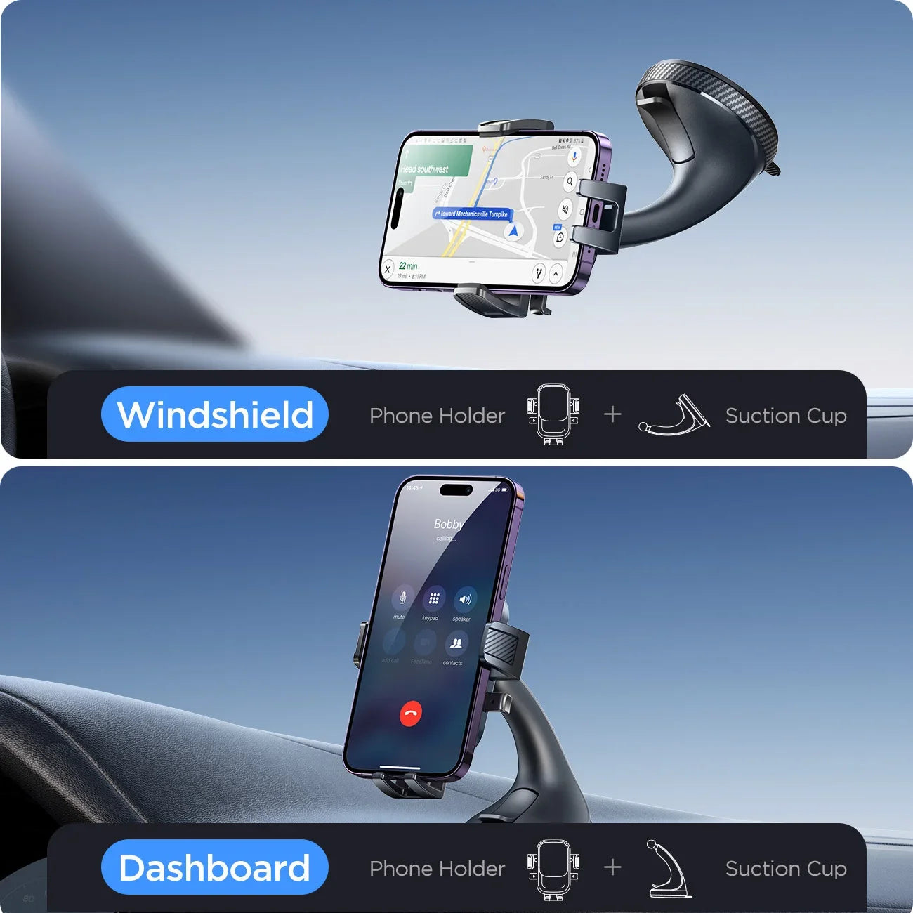 Suporte de celular para carro Joyroom com forte sucção, universal para celular, para painel/para-brisa, rotação de 360°