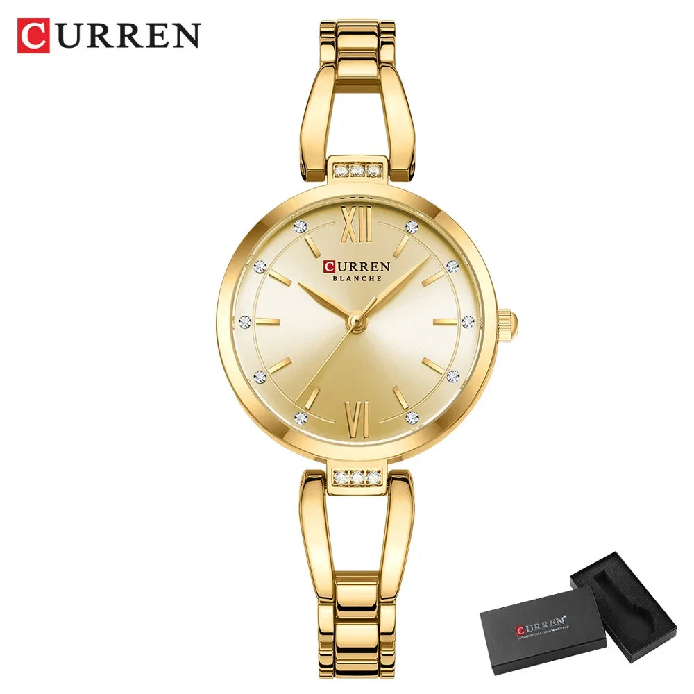 Voce perfeita no seu tempo, Relógio CURREN, elegantes, modernos, originais, de quartzo, à prova d'água, de aço inoxidável, simples, luxuoso