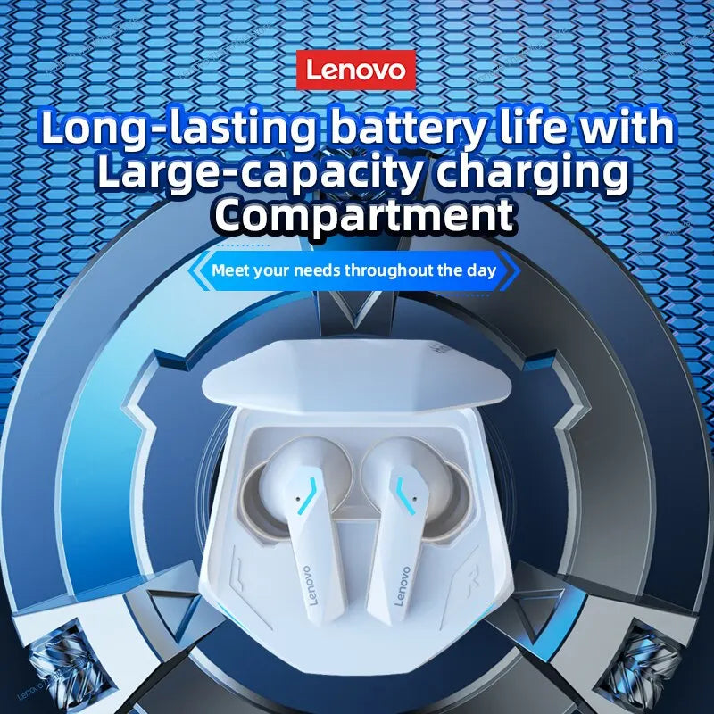 Fones de ouvido Lenovo GM2 Pro Bluetooth 5.3,  esportivos sem fio intra-auriculares para jogos, fones de ouvido de música com baixa latência e modo duplo.