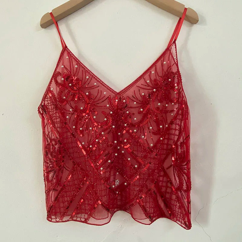 Fashion Regata , modelo sexy e justo, com aplicações de lantejoulas Verão mais quente com esse look