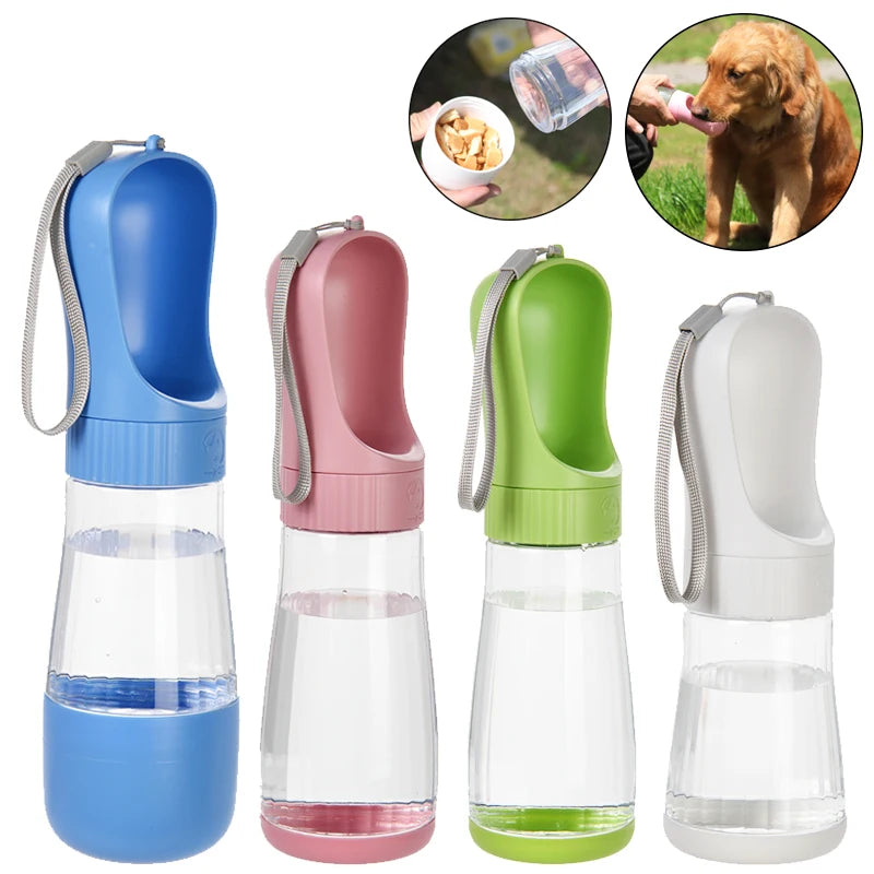 Garrafa de água portátil para cães com recipiente para comida, dispensador de água para animais de estimação 2 em 1 para cães pequenos e grandes, gatos etc ...