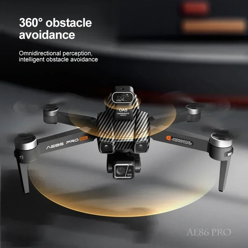 DRONE:AE86 PRO MAX  3-Axis Gimbal Aircraft 8K ESC Câmera Dupla Potência sem escova Laser 360° Desvio de obstáculos Fluxo óptico pairando