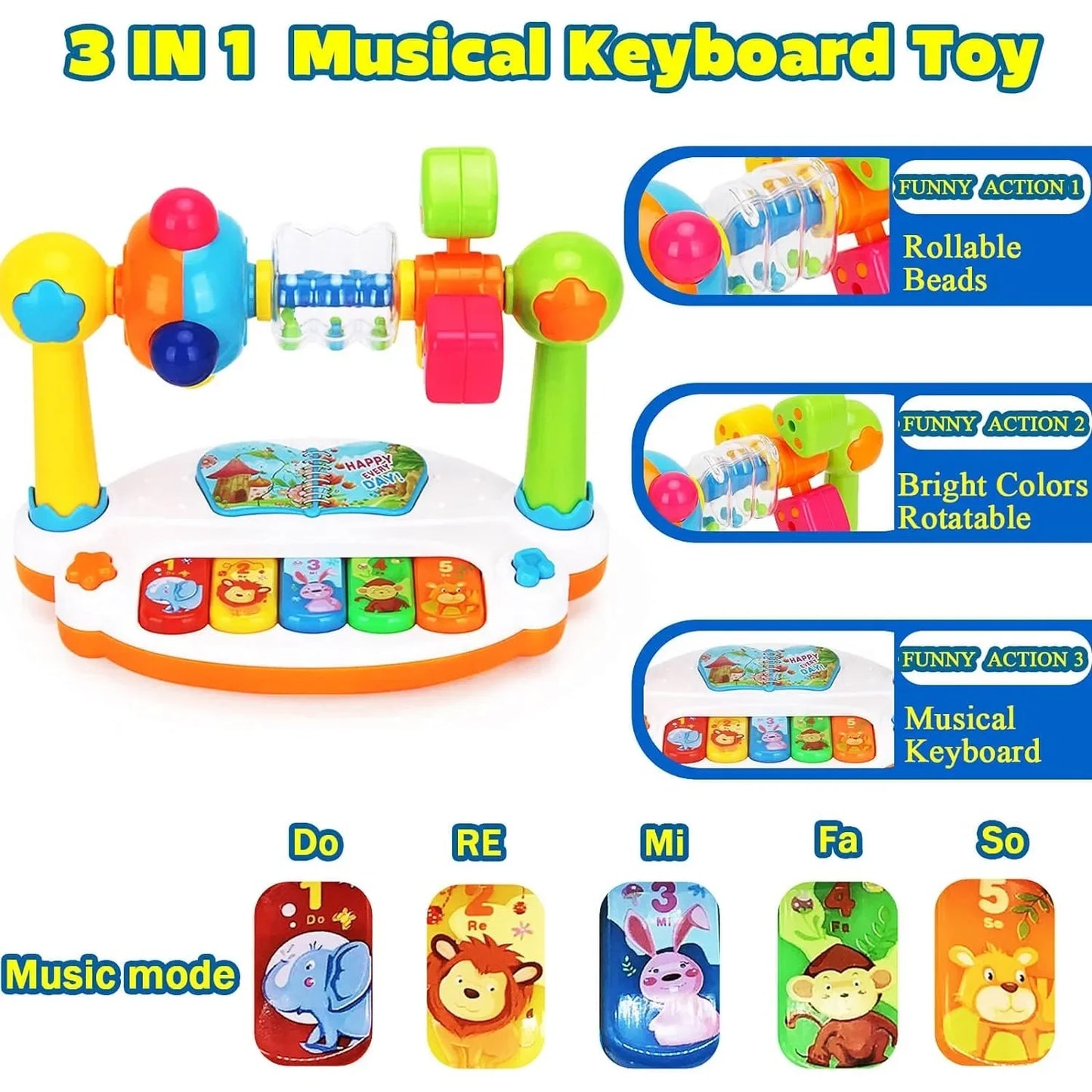 Criança artista è a sua !!! Piano de brinquedo para bebês e crianças, teclado musical giratório com luzes e sons, brinquedo musical educativo para bebês e crianças pequenas.