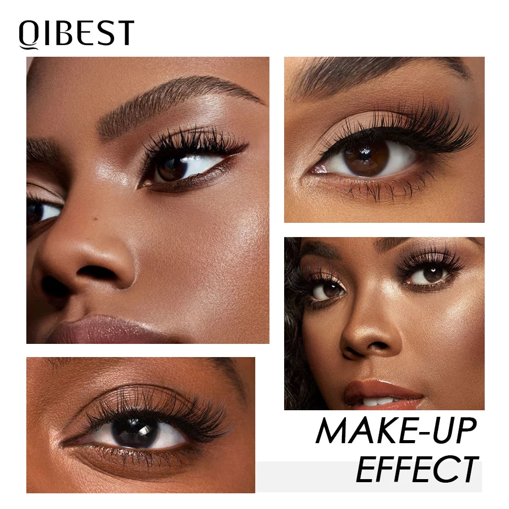 Qibest 4d preto rímel à prova dwaterproof água alongamento curling cílios  fibra de sedal volume extra 5g maquiagem