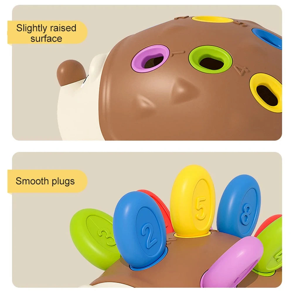 Brinquedo educativo Montessori ouriço, brinquedos de coordenação motora para crianças , aprendizado de contagem e treinamento, desenvolvimento da concentração, sensorial