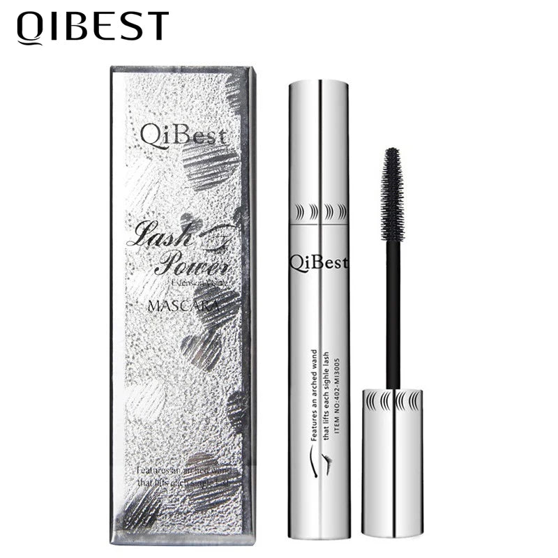 Qibest 4d preto rímel à prova dwaterproof água alongamento curling cílios  fibra de sedal volume extra 5g maquiagem
