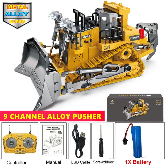 De esse presente ao seu pequeno gigante ,Escavadeira 4x4 com Controle Remoto, Caminhão Basculante de Liga Leve, Bulldozer, Modelo de Carro RC